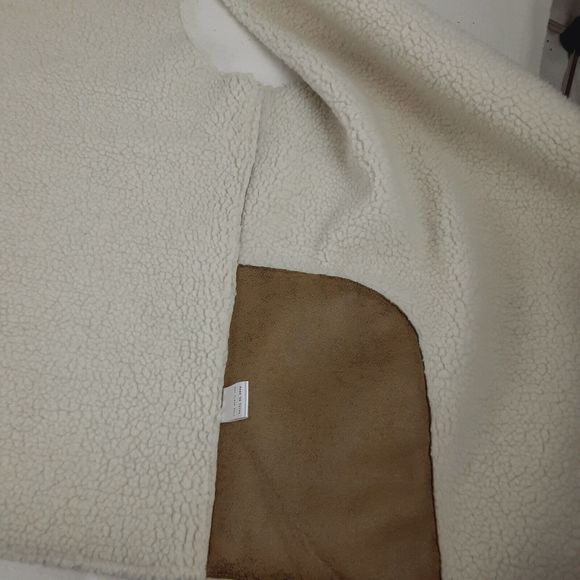 Elaine Turner Womens Sleeveless Faux Suede Leather Open Vest Size M/L Shearling - Picture 6 of 16